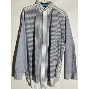 Vintage Tommy Hilfiger Men's 100% Cotton Blue Strips Long Sleeve Shirt Size M